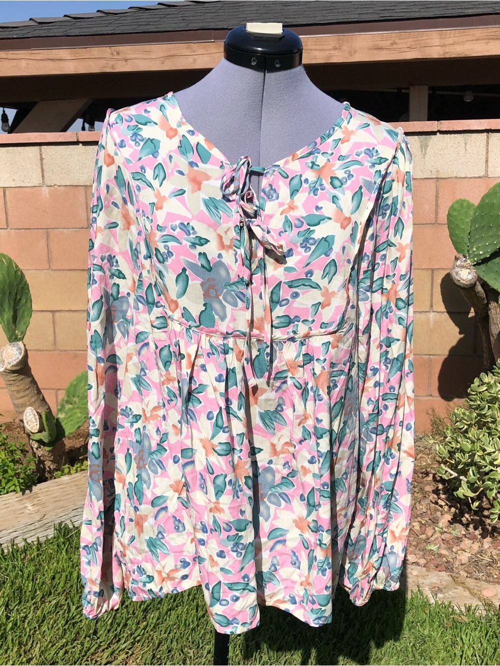 Shein Size Large Cottagecore Pastel Babydoll Top